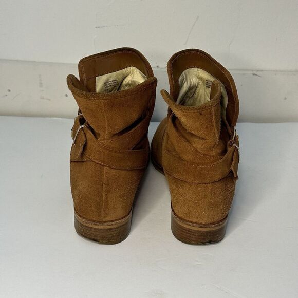 MICHAEL KORS Luggage Brown Suede Leather SALEM Ankle Bootie Boots 8.5 - Picture 6 of 10